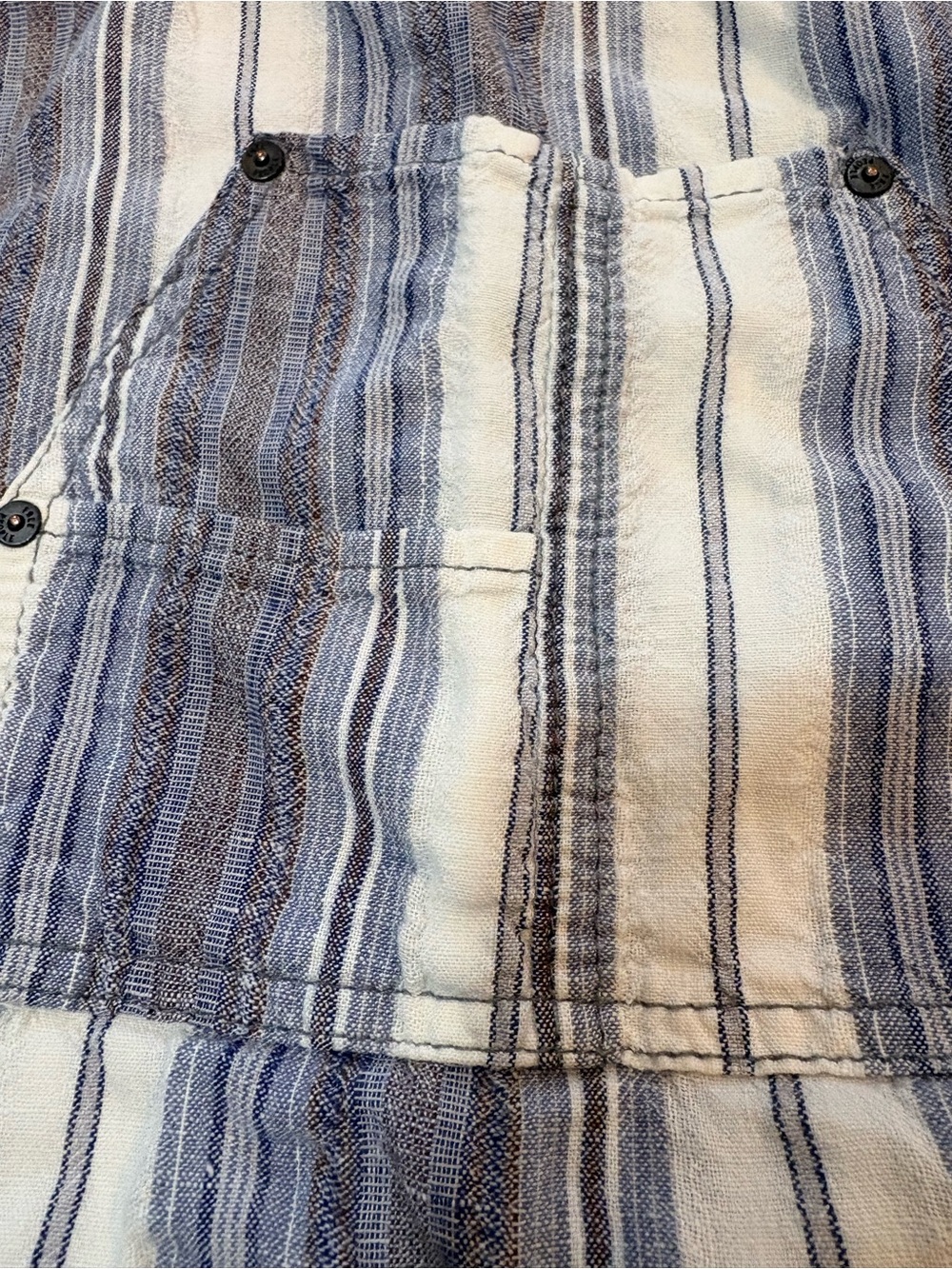 Free People Blue and White Striped Linen Romper - Picture 6 of 10